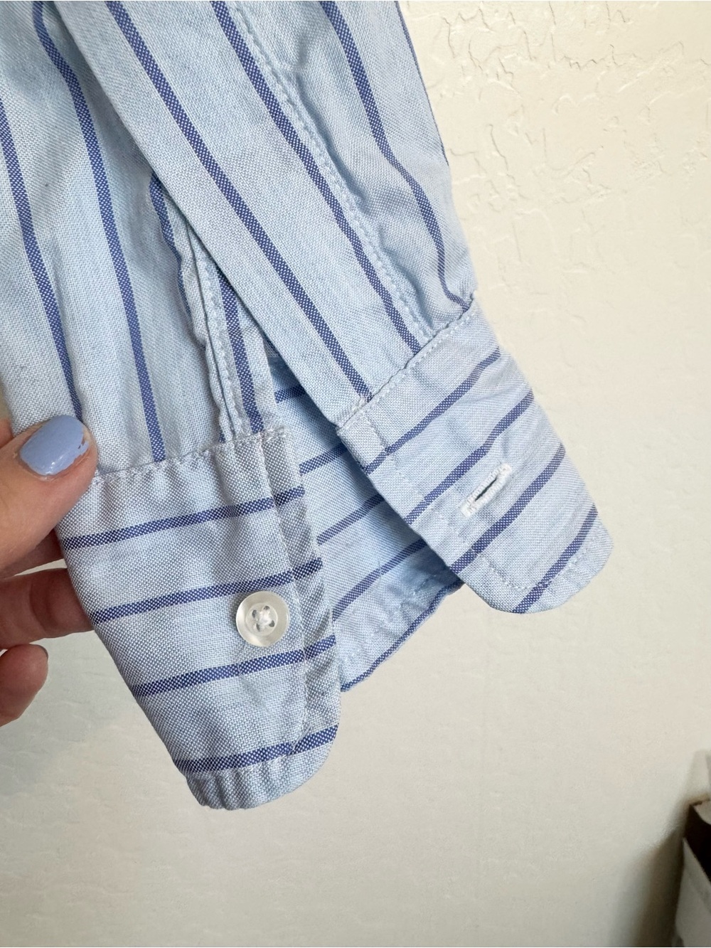 Frank & Eileen Grayson Blue / Navy Striped Shirt Size Small - Picture 5 of 7